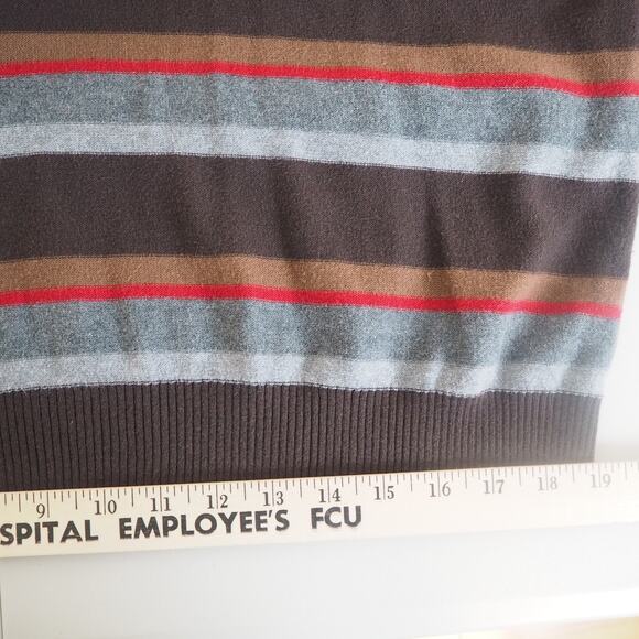 Vintage Vurt Classic V-Neck Y2K Striped Sweater Mens XL 100% Cotton - Picture 6 of 9